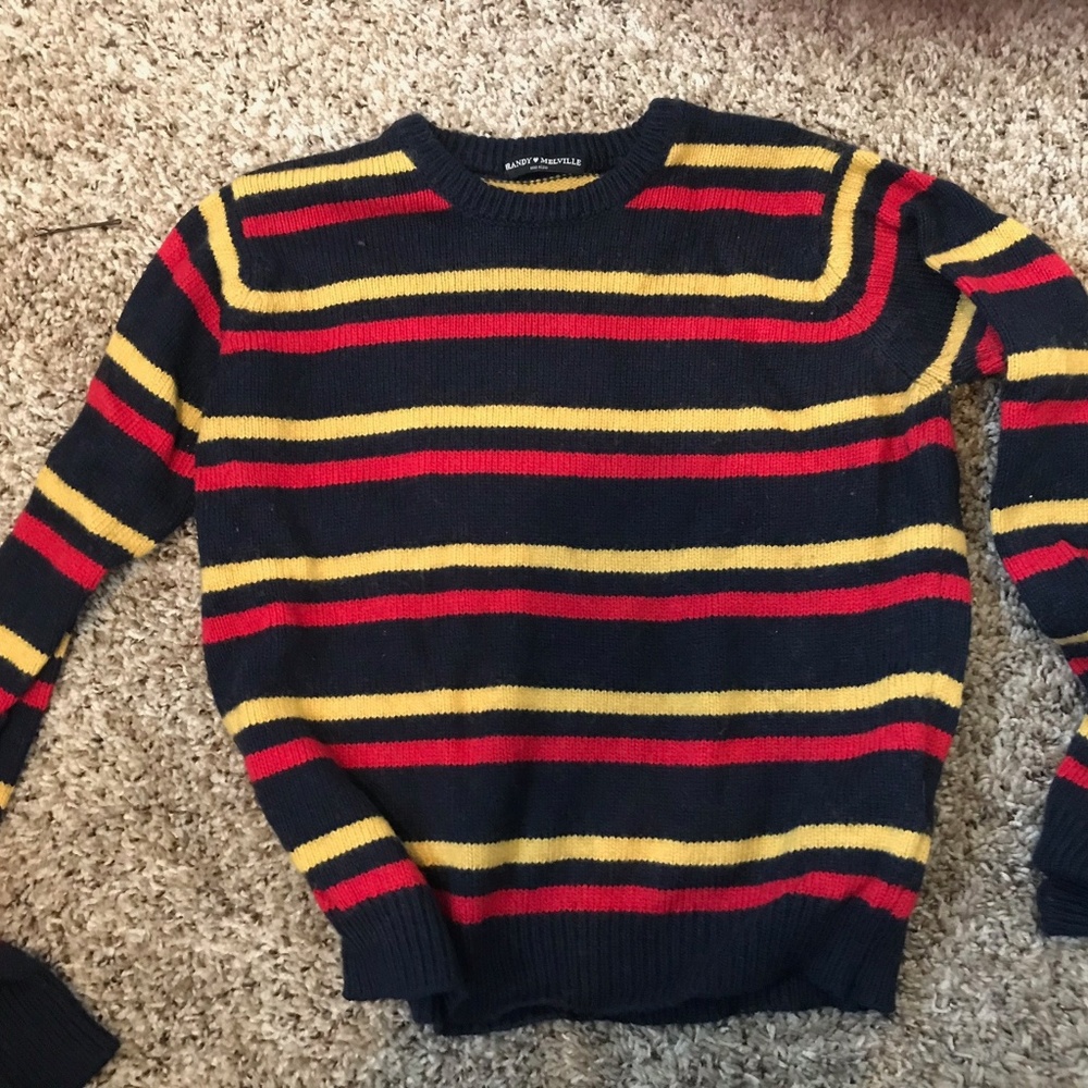 Brandy Melville Striped Crew Neck Sweater
